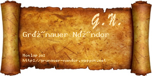 Grünauer Nándor névjegykártya